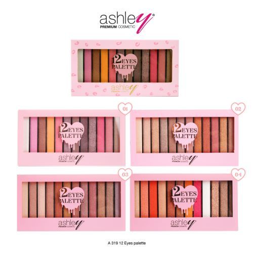 A319 อายแชโดว์ Ashley Premium Cosmetic 12 Eyes Palette