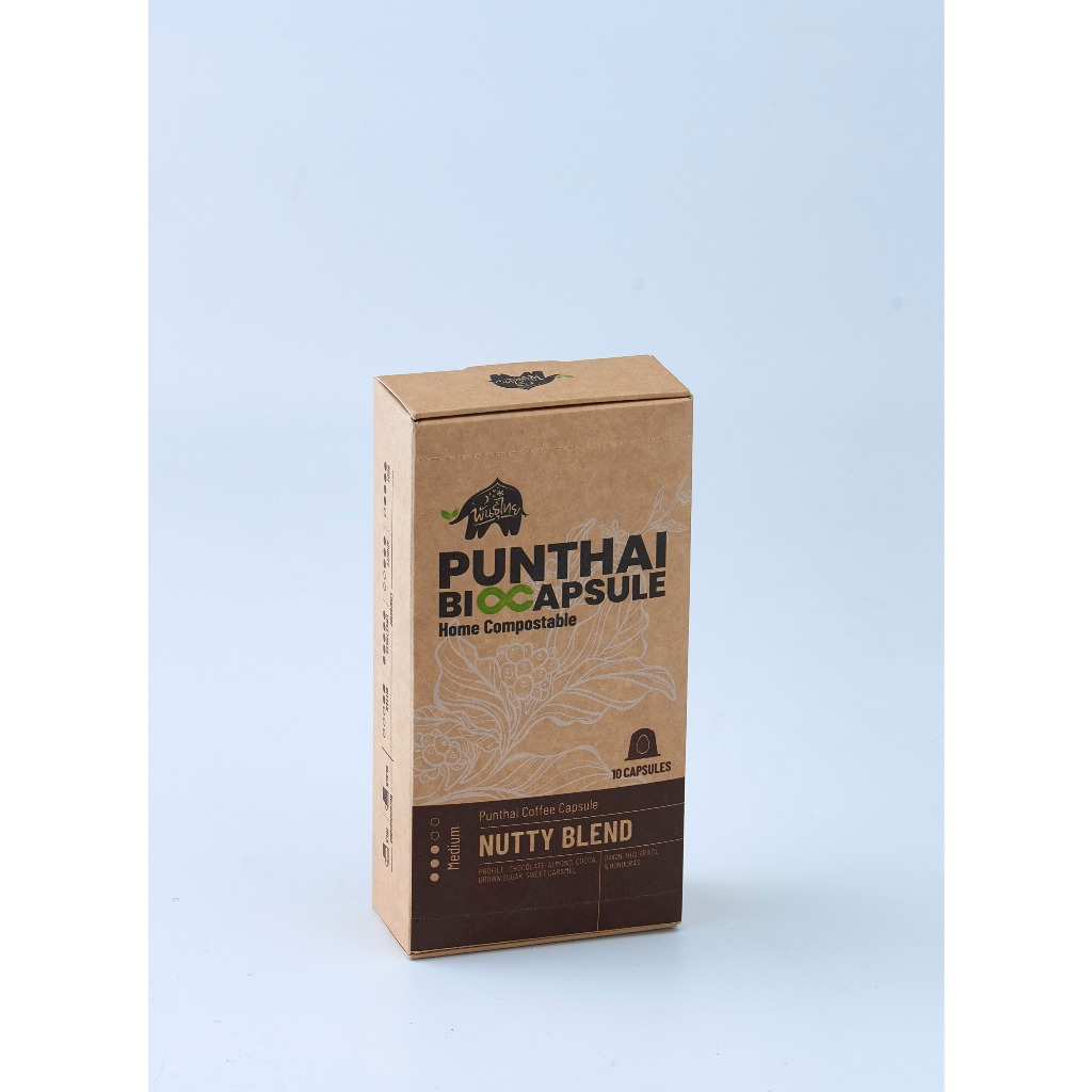 กาแฟคั่วชนิดบดแท้ 100% นัตตี้ เบลนด์ แคปซูล (ตรา กาแฟพันธุ์ไทย)