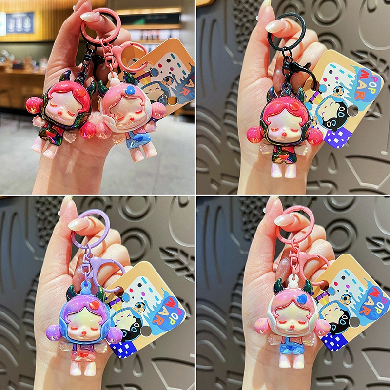 Pop bean พวงกุญแจPop Hug แท้ โซ่โทรศัพท์มือถือ diy skull panda SP พวงกุญแจรถคอลเลกชันของขวัญวันเกิดสาว