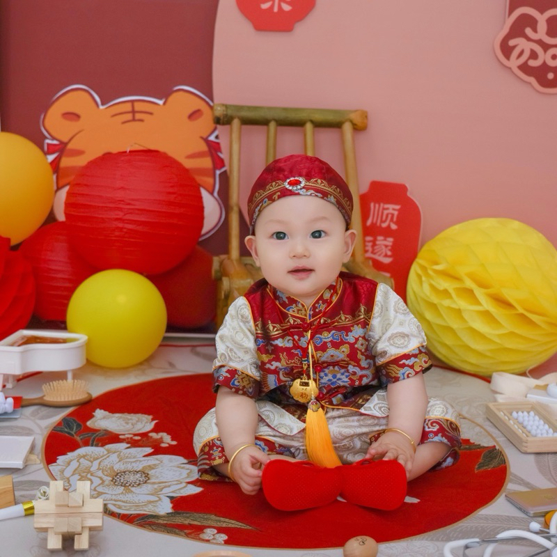 🇹🇭พร้อมส่งจากไทย🇹🇭 เซ็ทตรุษจีนเด็กผู้ชาย ชุดตรุษจีนเด็ก เสื้อคอจีนเด็ก - รูปที่ 2