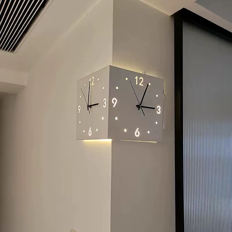 𝘾𝙊𝙍𝙉𝙀𝙍 𝘾𝙇𝙊𝘾𝙆 นาฬิกาแขวนมุมห้อง LED ดีไซน์มินิมอล มองเห็นได้ 2 ด้าน ตกแต่งบ้านทันสมัย ประหยัดพื้นที่ใช้งาน ⏰✨