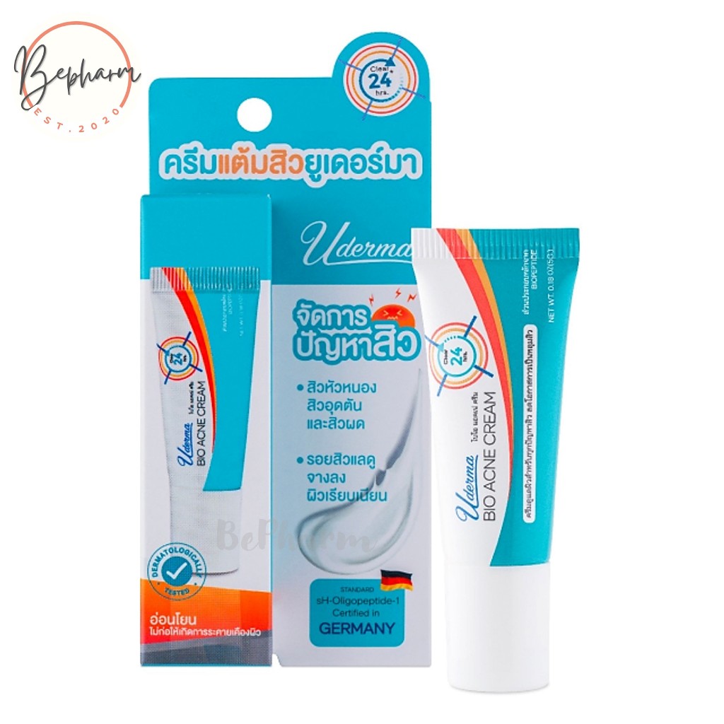 Sale!! [หมดอายุ 17/03/2026] ครีมแต้มสิว Uderma Bio Acne Cream 5 g ยูเดอร์มา ไบโอ แอคเน่ ครีม ครีมแต้