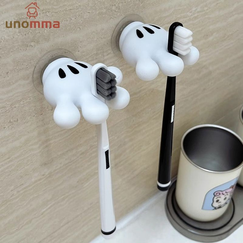 🎈มิกกี้ ผู้ถือแปรงสีฟัน ที่เก็บแปรงสีฟัน แบบติดผนัง ถ้วยดูด unomma