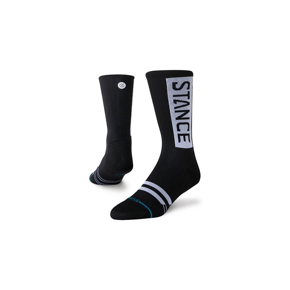 STANCE ถุงเท้าวิ่ง RUNNING SOCK รุ่น OG UL CREW ข้อยาวสีดำ มีคำว่า STANCE