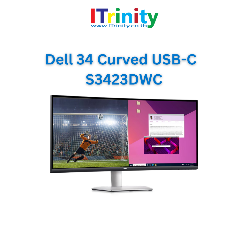 Dell S3423DWC 34 Curved USB-C Monitor เดลล์ จอมอนิเตอร์ 34 นิ้ว จอโค้ง มี USB-C 99% sRGB รับประกัน 3