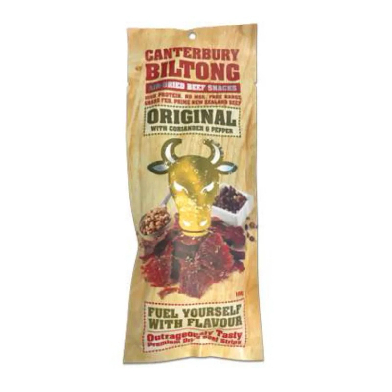 เนื้อวัวแห้ง ตราแคนเทอร์บิวรี บิลตอง40/100g Original/Chili/Barbque Beef Snack(Canterbury Biltong/Bite Meat Tangy Pepper)