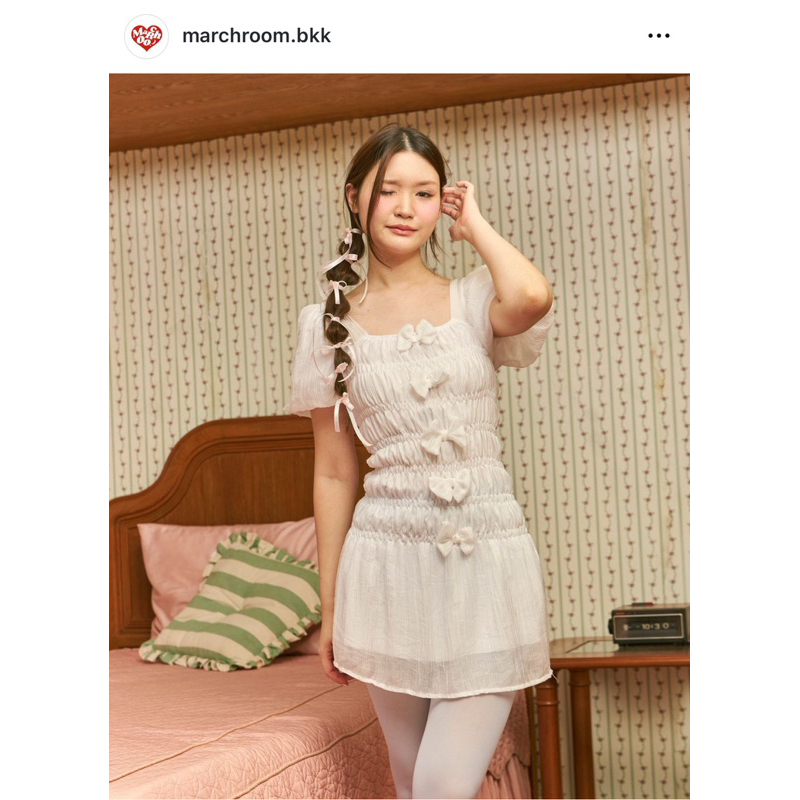 Tiny bow dress แบรนด์ Marchroom.bkk 🎀