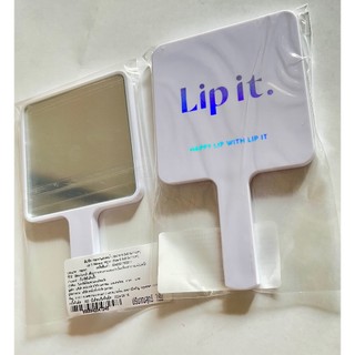 Lip it กระจกแต่งหน้า กระจกส่องหน้า สีขาว   ขนาด สูง 11 ซม. x กว้าง 6.5 ซม.