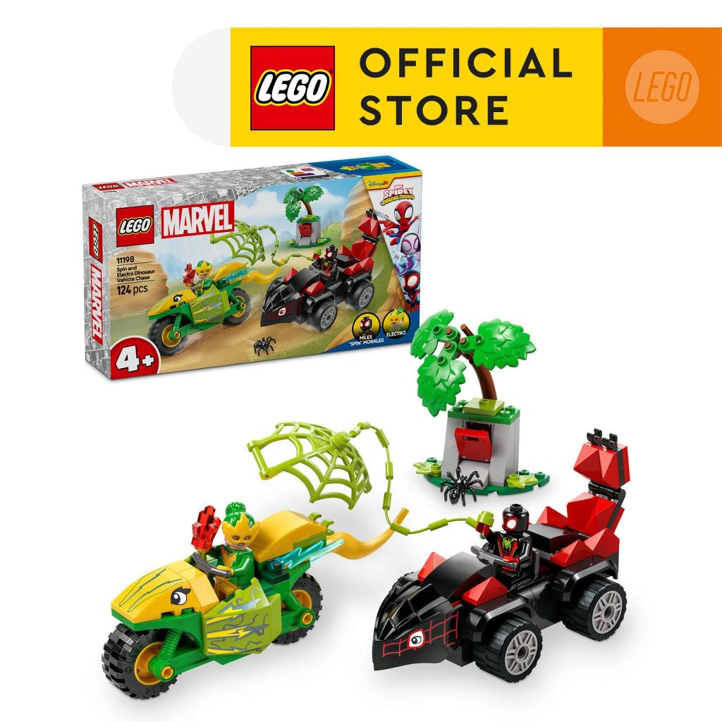 LEGO Marvel Spidey And His Amazing Friends 11198 Spin and Electro Dinosaur Vehicle Chase (124 Pieces)