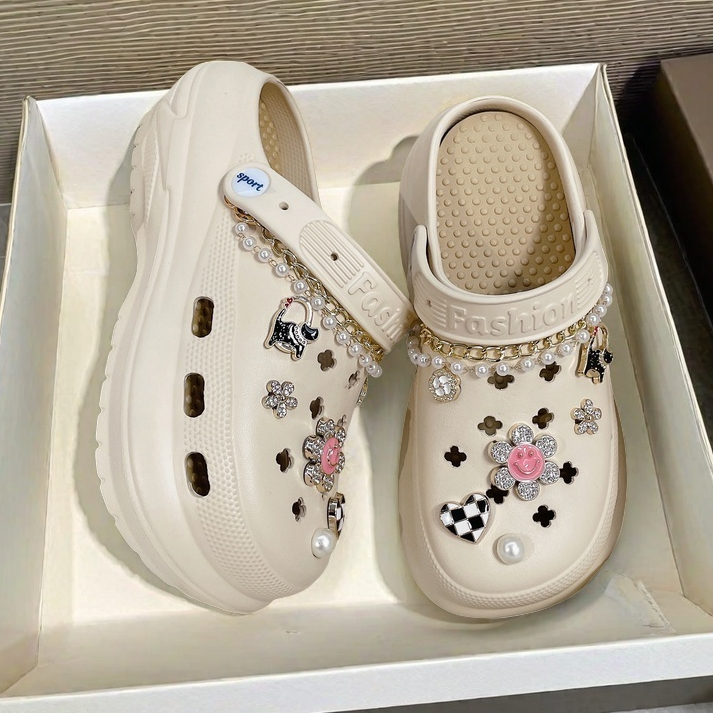 🔥Attitude🔥 สินค้ามาใหม่ รองเท้าแตะ รองเท้าหัวโต 6cm พื้นหนา กันลื่น กันน้ำ ทนต่อการสึกหรอ ผู้หญิง เหมาะกับฤดู