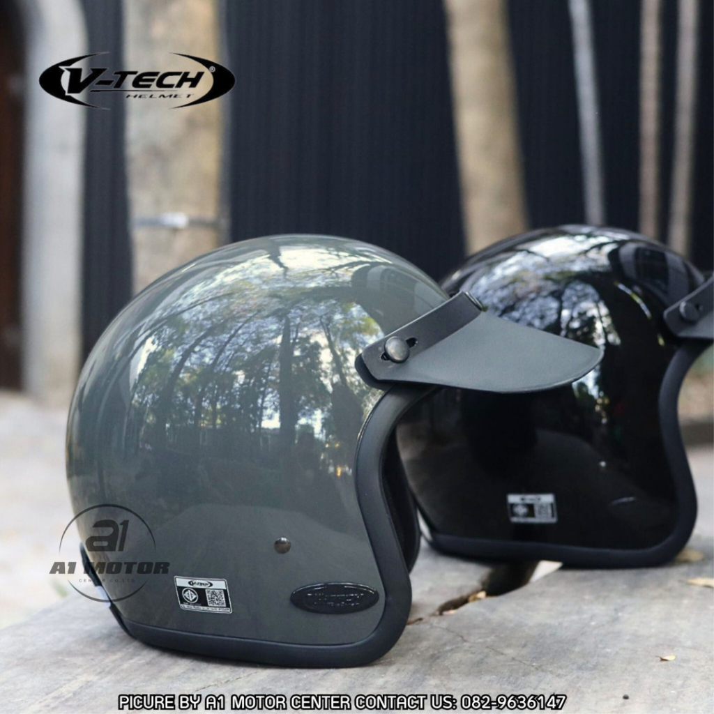 หมวกกันน็อควินเทจ VTech รุ่น V300 หมวกวินเทจ ทรงคลาสสิค สีพาสเทล ฟรีไซซ์รอบศีรษะประมาน 58-59 cm