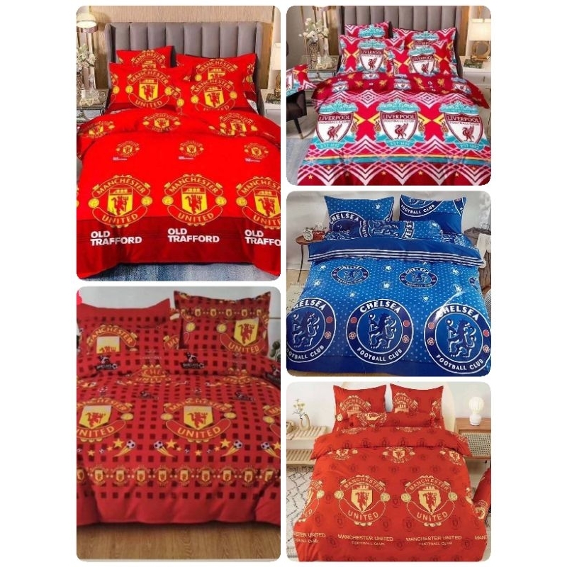 #สินค้าขายดี #ชุดผ้าปูที่นอนพร้อมผ้านวมลายทีมสโมสรฟุตบอล ขนาด3.5 / 5 / 6 ฟุต#ผ้าปูพร้อมนวมลายทีมฟุตบอล ลายแมนยู อาเซนอล่