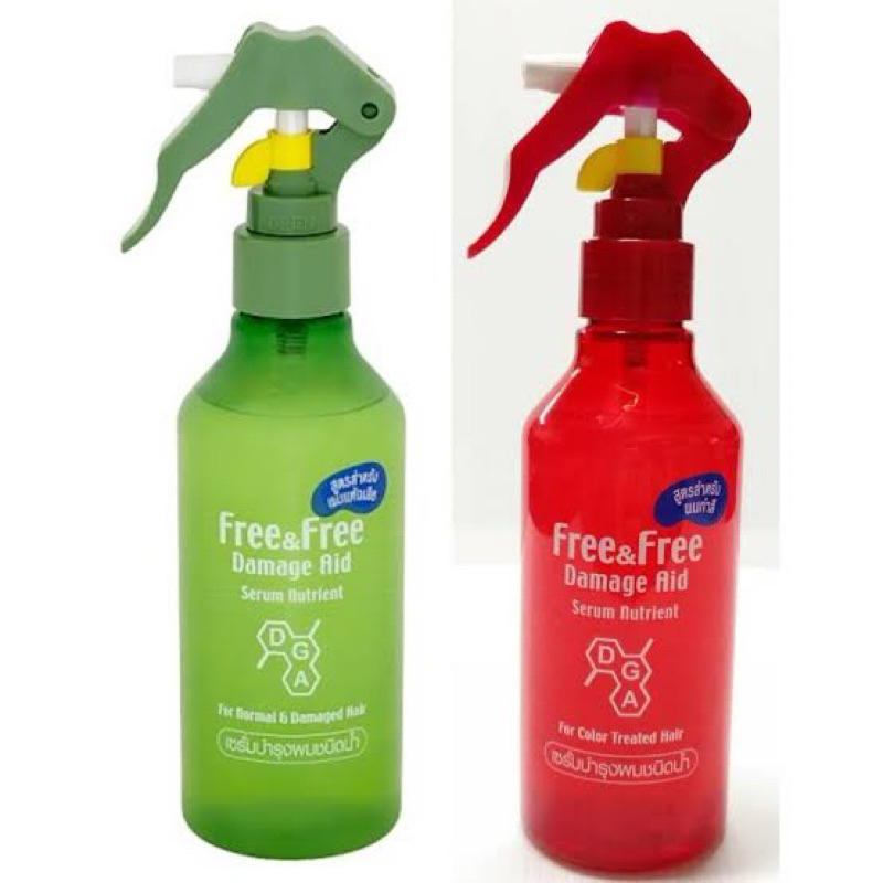 Free&Free damage aid serum for hair 210ml. มี2สูตร เซรั่มสเปรย์บำรุงผมชนิดน้ำ