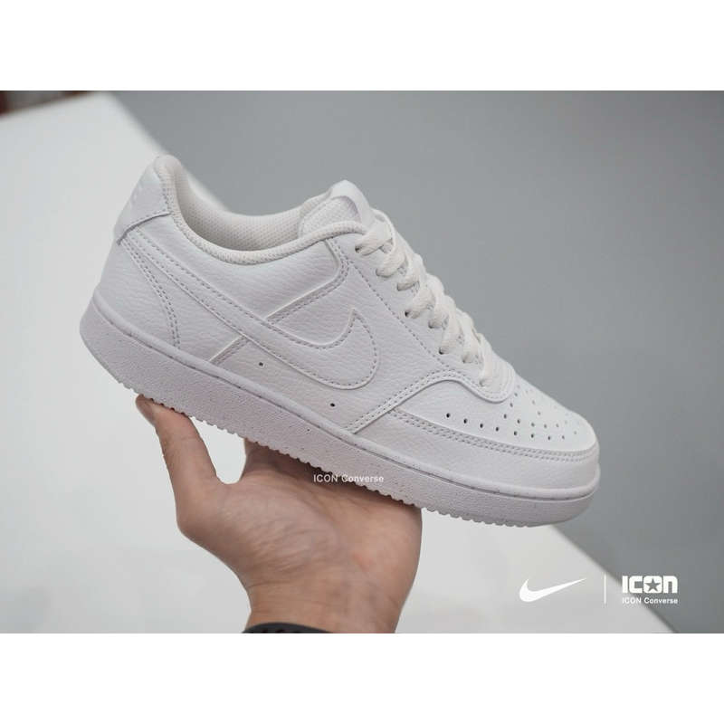 รองเท้าผู้หญิง Nike Court Vision Low - Triple White / Black I สินค้าแท้พร้อมถุง Shop I ICON Converse