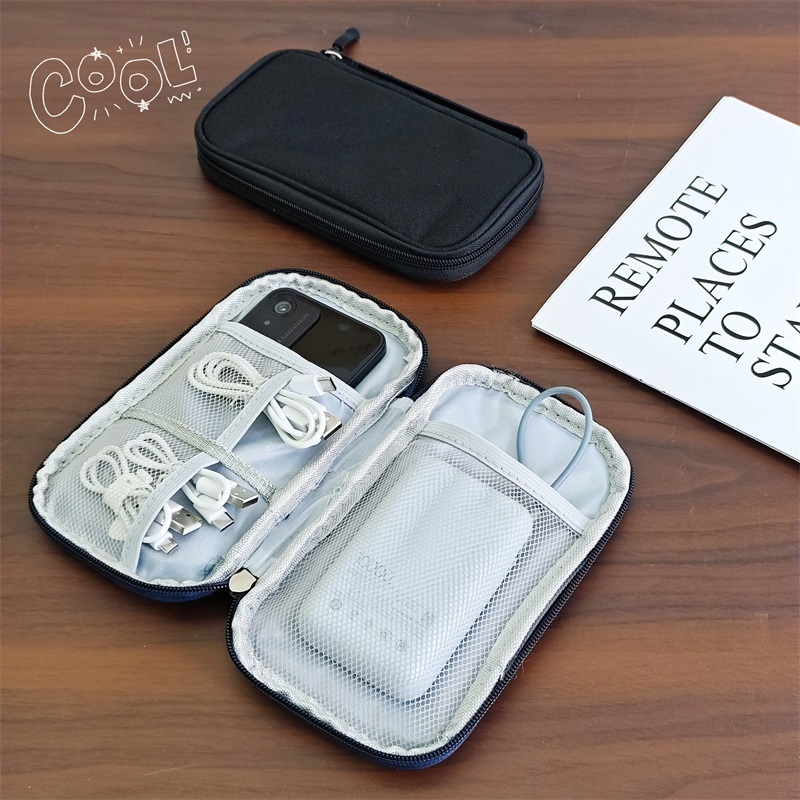 【พร้อมส่ง】แบบพกพา กระเป๋า powerbank เคสPower Bank แบตสำรอง อุปกรณ์มือถือ สาย ชาร์จ หูฟัง Hiday