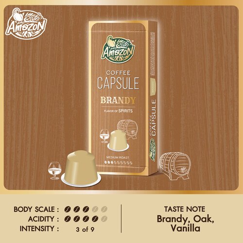 [EXP18/4/26] Café Amazon กาแฟแคปซูล คาเฟ่ อเมซอน Brandy (แบบไม่ผสมแอลกอฮอล์) 1 แคปซูล