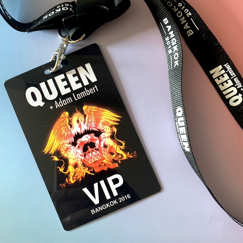 🛒 (พร้อมส่ง) ป้ายคล้องคอคอนเสิร์ตVIP ของแท้: "Queen + Adam Lambert" On Tour in Bangkok 2016