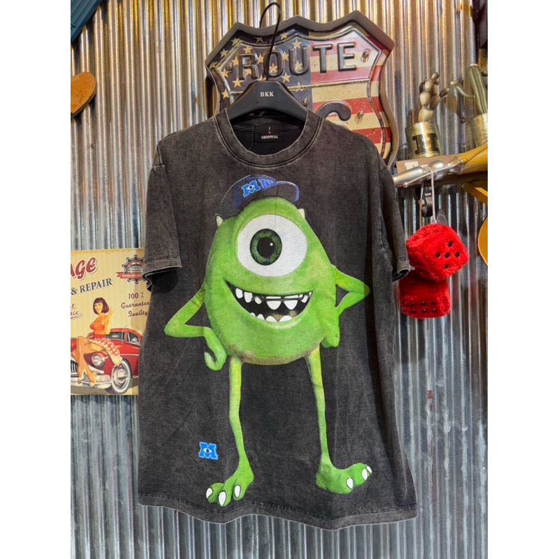 เสื้อยืด ผ้าฟอก ลาย Mike monster | BK.shop🌈