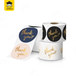 สติ๊กเกอร์ขอบคุณ สติ๊กเกอร์แปะกล่อง สติ๊กเกอร์พรีเมี่ยม สติ๊กเกอร์วงกลม 40x40mm 400แผ่น 5แบบ 4สี