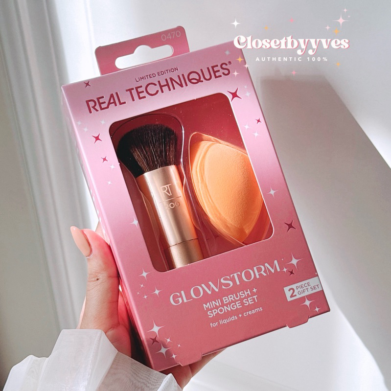 ❤️Real Technique Glowstorm Mini Brush + Sponge Set Limited Edition❤️
