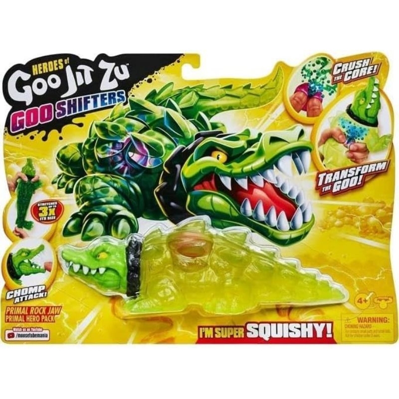 Heroes of Goo Jit Zu Goo Shifters Primal Rock Jaw Hero Pack. Super Stretchy, Squishy Goo Filled Toy