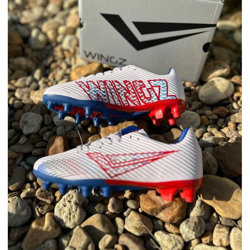 รองเท้าสตั๊ด wingz wz1010 สีขาวแดง ไซส์ 33-45