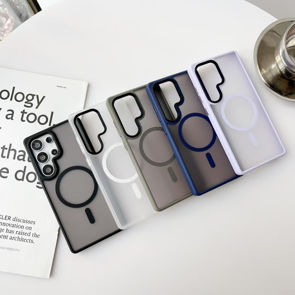 DECON DC02-MAG เคส S25 Ultra / S24 Ultra / S23 Ultra Case Mag หลังขุ่น ขอบสี ชาร์จแม่เหล็ก พร้อมส่ง