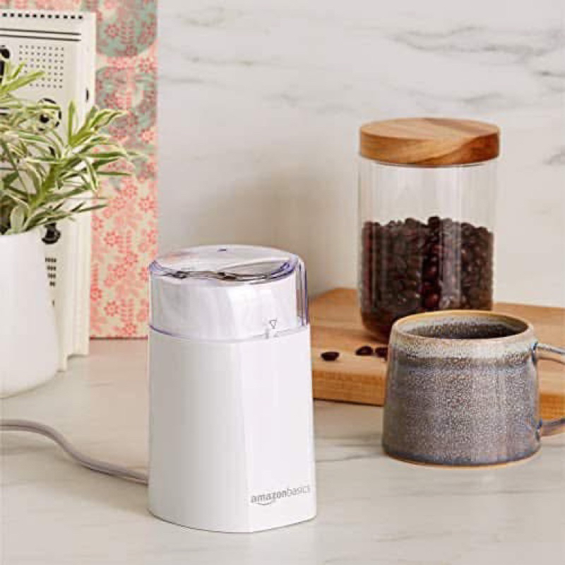 Amazon Basics เครื่องบดเมล็ดกาแฟ Electric Coffee Grinder, White 150 วัตต์ ☕️