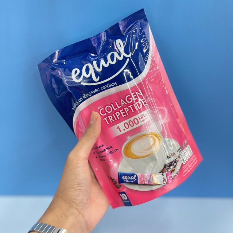 (มี 2 ขนาด) Equal Instant Coffee Mix with Collagen อิควล กาแฟสำเร็จรูปชนิดผงผสมคอลลาเจน