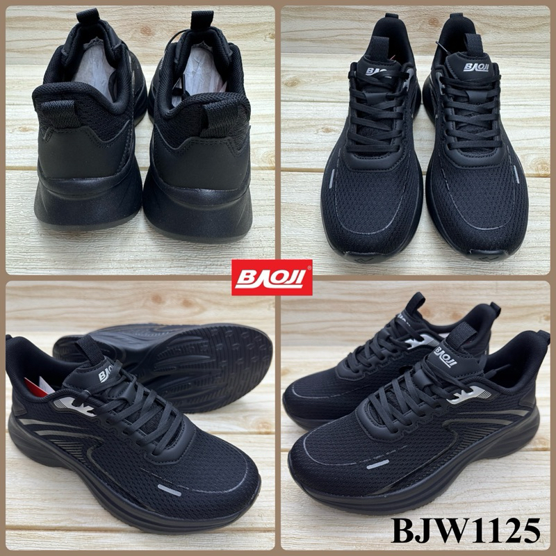 Baoji BJW 1122 รองเท้าผ้าใบ บาโอจิ (37-41) สีดำ/ดำขาว/ขาว ซส. รูปที่ 5