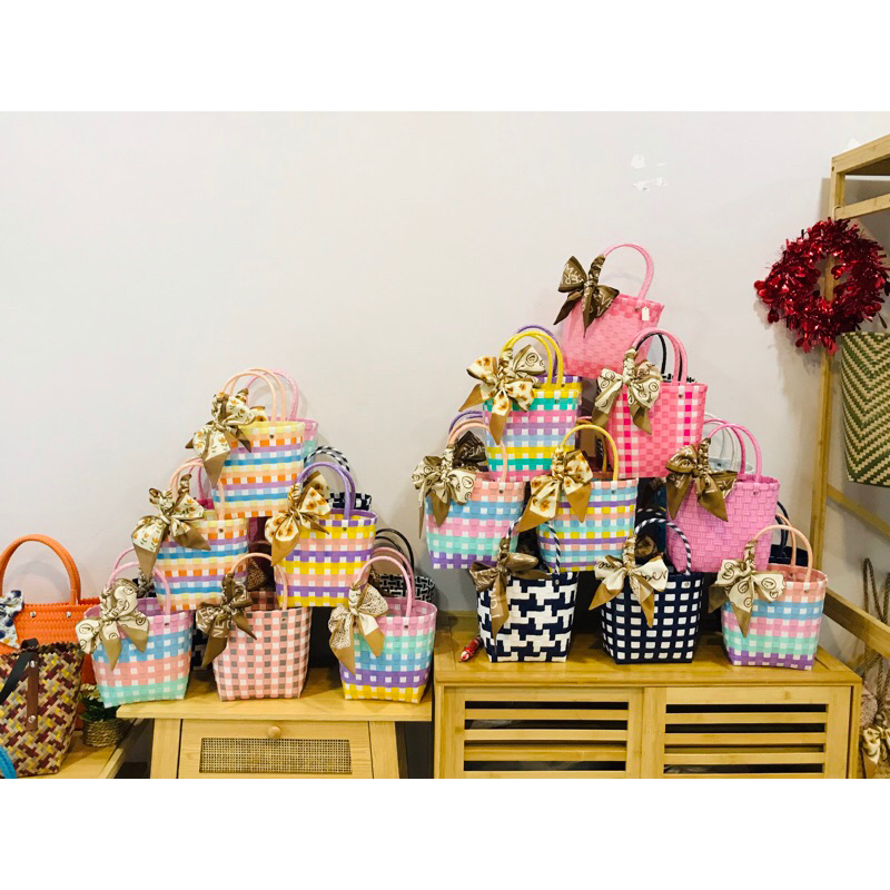 กระเป๋าเส้นสานพลาสติกแฟชั่นใบเล็ก - รูปที่ 6