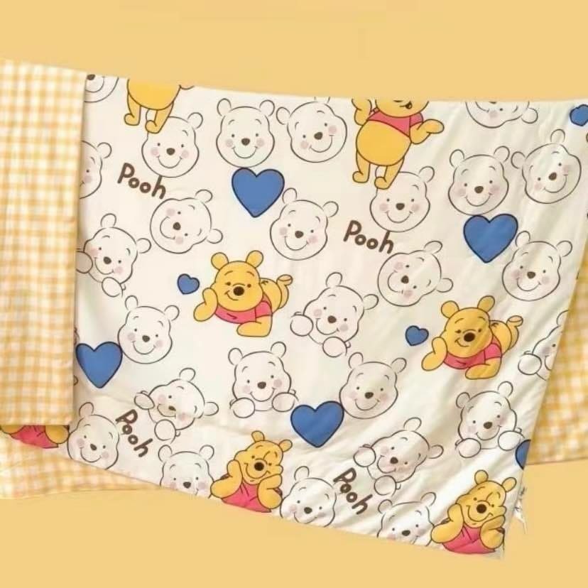 ผ้าห่ม ใยถั่วเหลือง ผ้าห่มห้องแอร์ งานพรีเมี่ยม มีกุ๊นขอบ ลายการ์ตูน