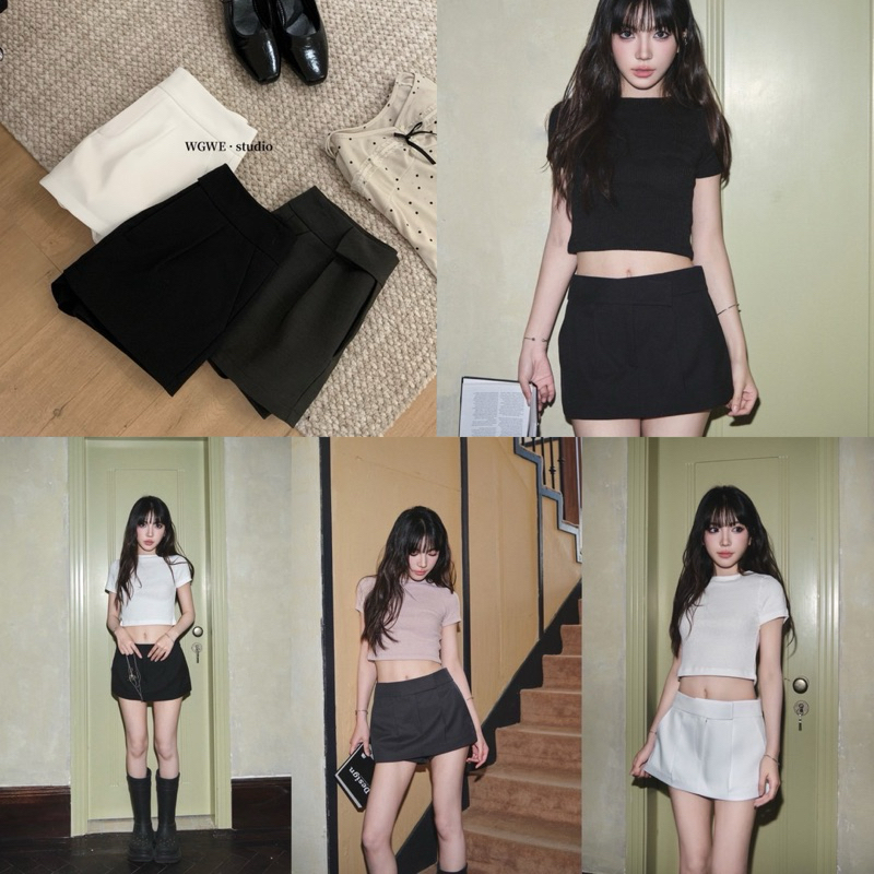 3247 TAYLOR MINI SKIRT 🎧🐰💣(SM 450฿) กระโปรงกางเกง ฝสั้น ติดตะขอ-ซิปด้านหน้า มีกระเป๋าข้าง โทนสีพื้น เนื้อผ้าดี valen