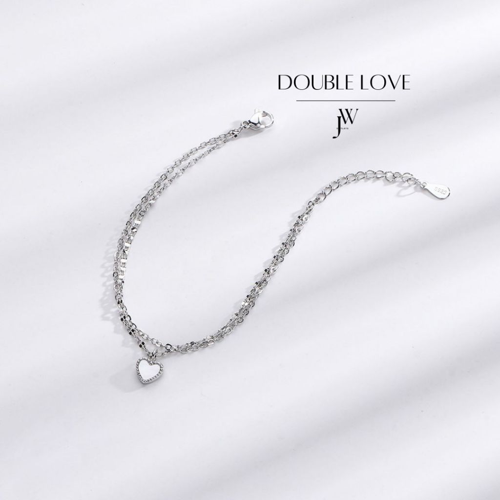 OUTLETS ล้างสต็อกจากโรงงานตรง สร้อยข้อมือ Double Love กำไลแฟชั่น ข้อมือซ้อน Valentine's Day