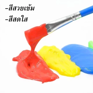 ในไทย-พร้อมส่ง แบบ 10 ชุด สีอะครีลิคระบายสี diy พร้อมพู่กันต่อชุด / สีน้ำสำหรับวาดภาพระบายสีหรือปูนปั้นระบายสีเด็กต่างๆ