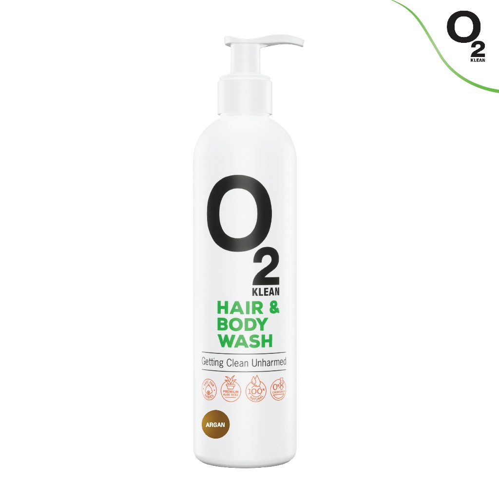 O2 Klean Hair & Body Wash สบู่เหลวและแชมพูในขวดเดียว กลิ่น Argan ขนาด 290 ml