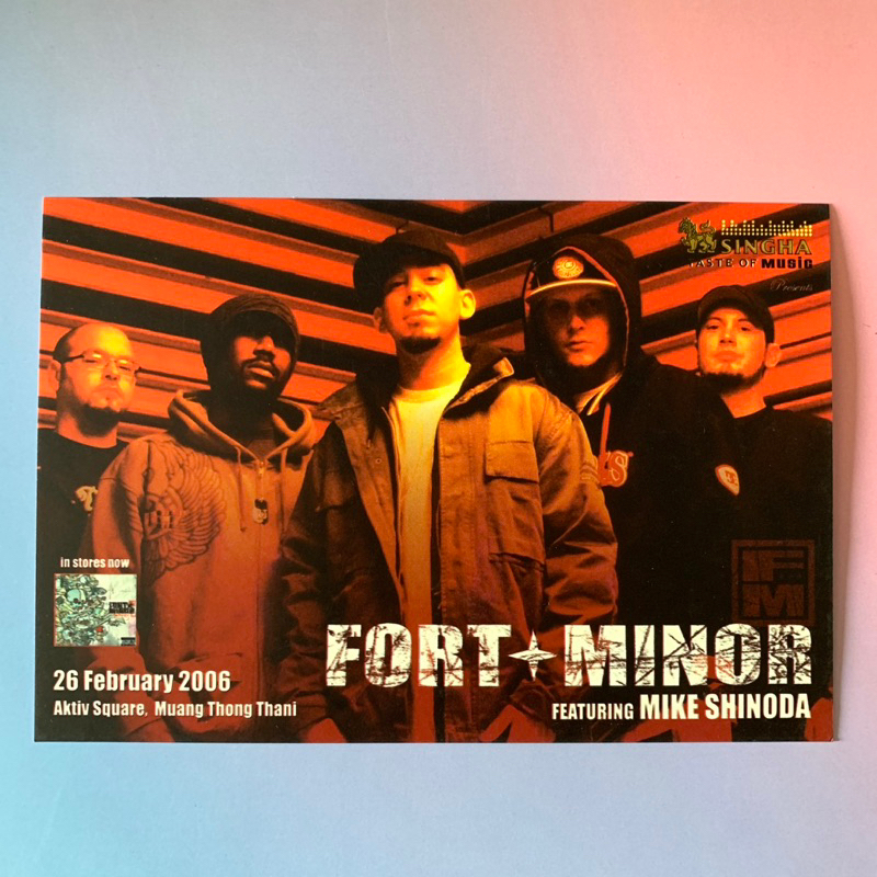 🛒 (พร้อมส่ง) โปสการ์ดคอนเสิร์ต ของแท้: Fort Minor Live in Bangkok 2006 [Postcard] x Mike Shinoda