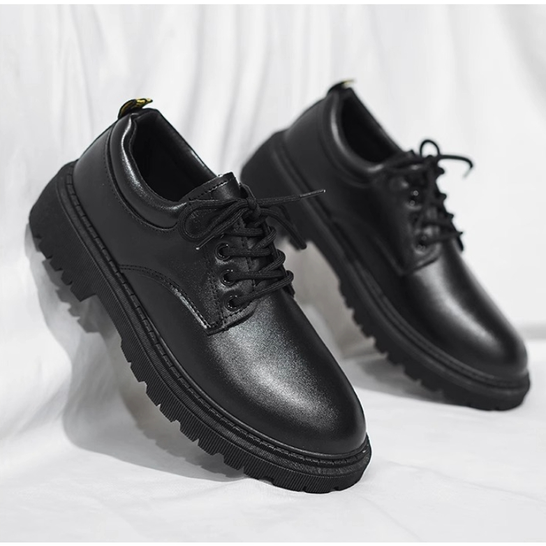 รองเท้าหนังสีดำ แฟชั่น หนังสวยเงา อยู่ทรงสวย พิ้นนิ่มใส่สบาย OX - รูปที่ 2