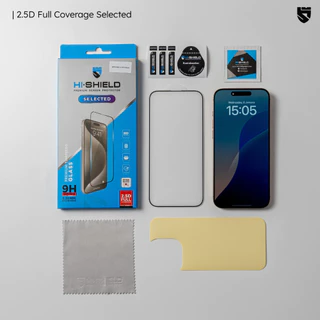 HI-SHIELD Selected ฟิล์มกระจก iPhone Full Coverage 2.5D[ฟิล์ม iPhone17 , iPhone16 , iPhone15 , iPhone14 , iPhone13]