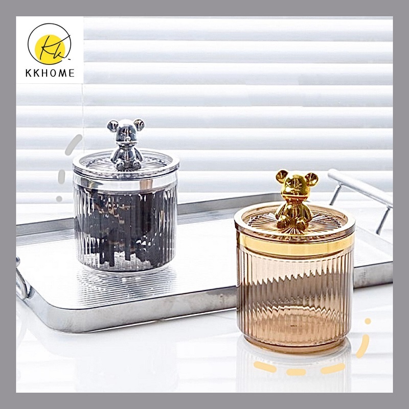 KKHOME ที่ใส่สําลี ขนาดเล็ก กล่องเก็บของ กล่องใส่สําลี ที่ใส่สําลีก้านสําลี กล่องเก็บเครื่องสําอาง ขนาดเล็ก กล่องใส