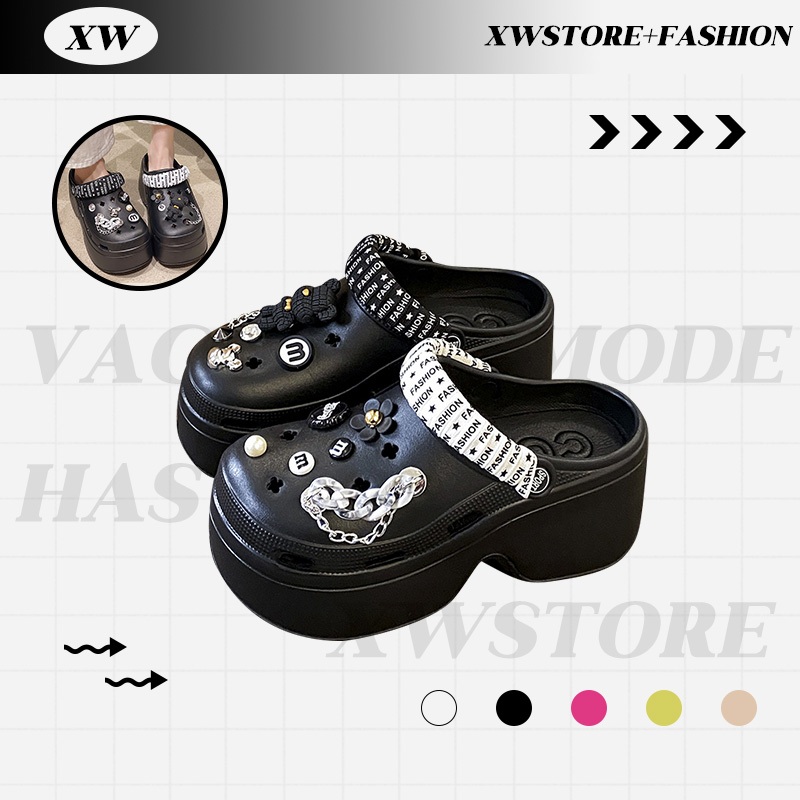 XWshopee สต๊อกแน่น รองเท้าแตะหัวโตเสริมส้นรุ่นนี้โซคิ้วท์สุดๆ ความสูงจุกใจถึง7ซม.มี5สีให้จับจอง ใครไม่มีพลาดสุดพร้อมส่งม