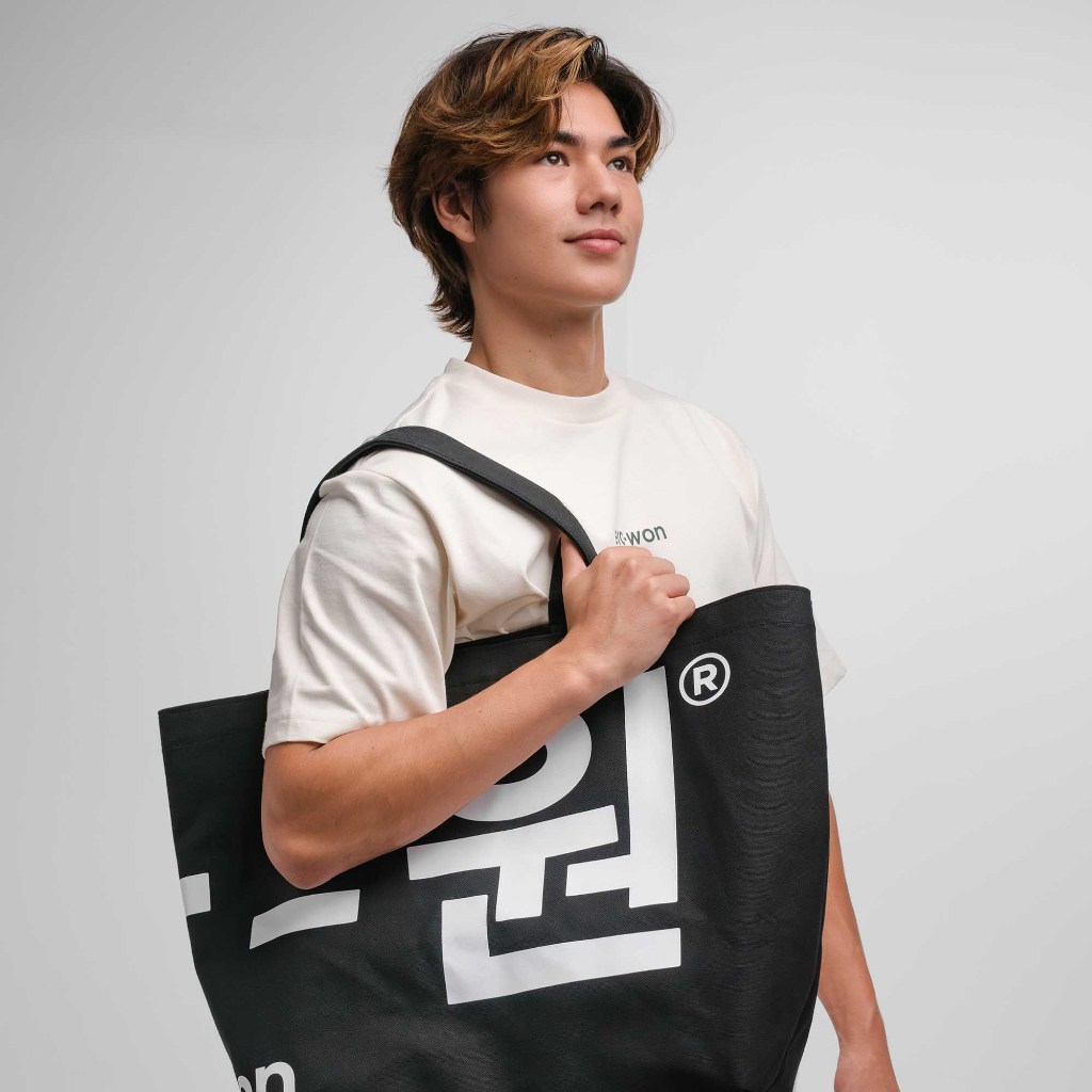 era-won กระเป๋าผ้า Jumbo tote-bag (limited edition) KOREA BAG สี Black