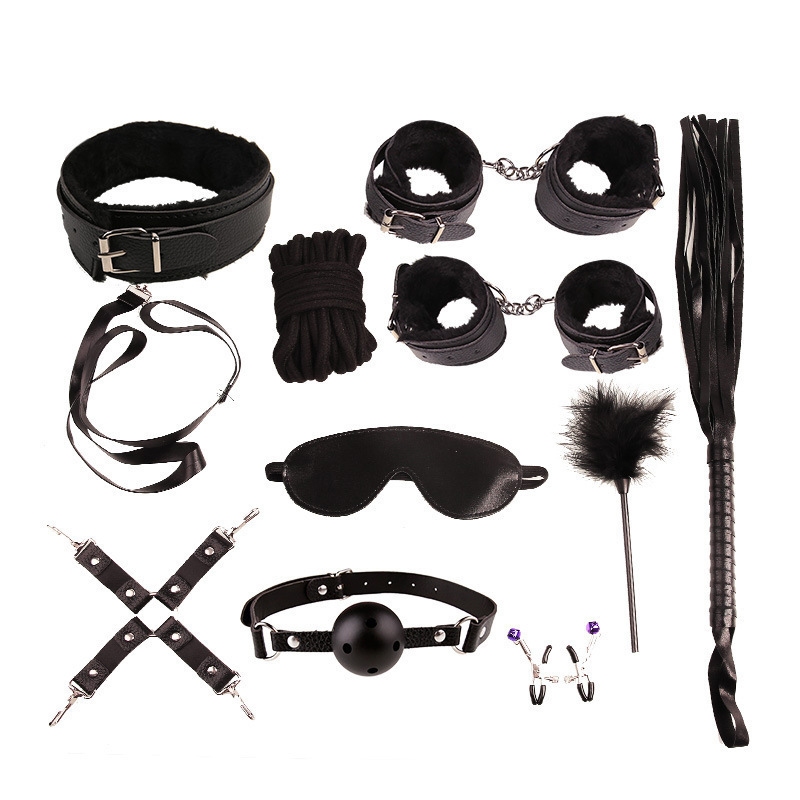 10 ชิ้น / ชุด สําหรับคู่รัก โซ่แส้กุญแจมือ กุญแจข้อมือหนัง ข้อมือคู่รัก ขนเฟอร์ กุญแจมือ แส้ แซ่ กุญแจมือ ชุดกุญแจมือ