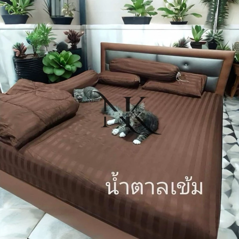 ผ้าปูที่นอน สีพื้น 7-9.5 ฟุต มุมสูง 12 นิ้ว