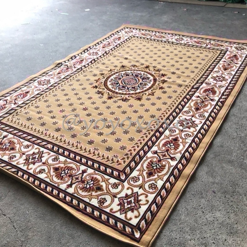 พรมเปอร์เซีย 1.6x2ม.หนา 10มม.พรมทอลายหลุยส์ ทอแน่นขนนุ่มเย็บขอบ พรมปูพื้นตกแต่งบ้าน พรมถวายวัด พรมงานพิธีต่างๆ carpet - รูปที่ 6