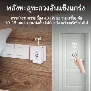 กริ่งประตูไร้สาย กันน้ำระยะไกล 150 เมตร รีโมท 48 เสียง ติดตั้งง่าย เสียงกริ่งดัง
