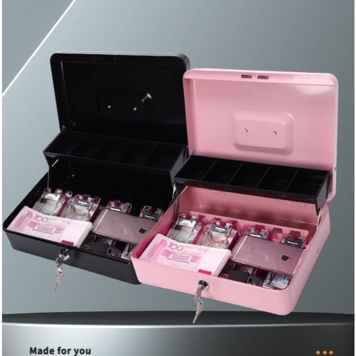 ลิ้นชักเก็บเงิน กล่องเก็บเงินแบบพกพา กล่องใส่เงิน กล่องใส่เงิน แบบพกพา กรอบเหล็กดัด กล่องเก็บเงินแบบกุญแจ ที่เก็บตังค์