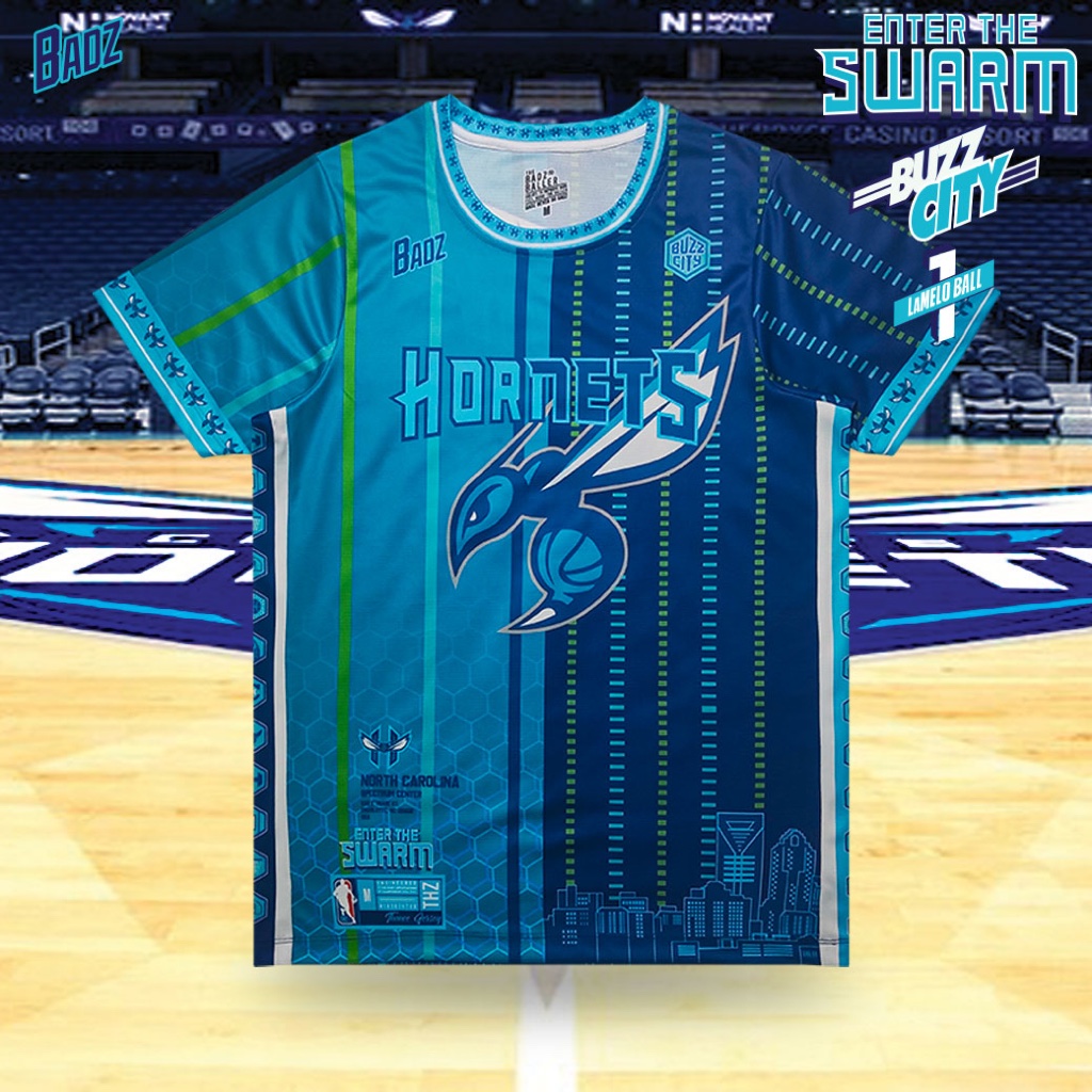 เสื้อบาสมีแขน Shooting Shirts Enter The SWARM มีไซส์ใหญ่