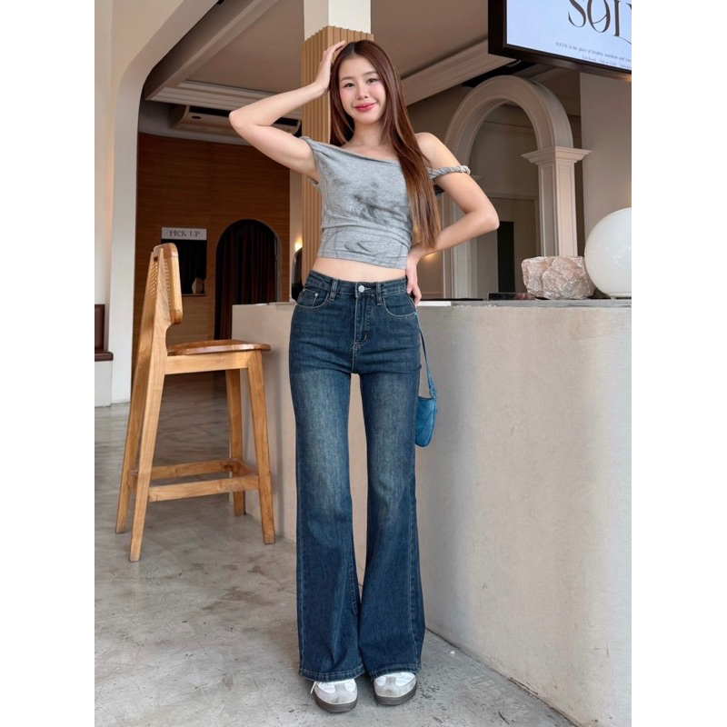 ใหม่ล่าสุด ขาม้าผ้ายืดสีเข้มฟอก งานผ้าฮ่องกงแท้ยืดเยอะ มีไซส์ S-6XL เอว 24-42”