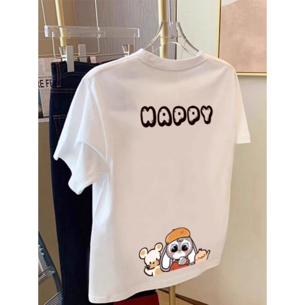 【ส่งจากไทย】เสื้อยืดแฟชั่นสตรี คอกลม แขนสั้น สไตล์เรียบง่าย คุณภาพสูง ผ้านุ่ม สวมใส่สบาย